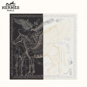 【日本入手困難】HERMES エルメス ペガサス d’Hermes カット ウォッシュ スカーフ140 H653694S 13