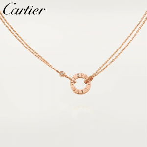 【直営購入】CARTIER カルティエ LOVE ネックレス ダイヤモンド2個 ピンクゴールド B7224509