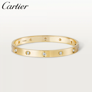【1130人気商品】CARTIER カルティエ LOVE ブレスレット ダイヤモンド10個 イエローゴールド B6040517
