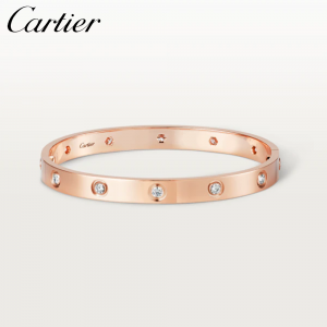 【1130人気商品】CARTIER カルティエ LOVE ブレスレット ダイヤモンド10個 ピンクゴールド B6040617