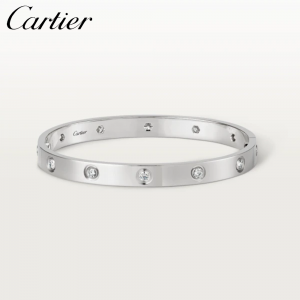 【1130人気商品】CARTIER カルティエ LOVE ブレスレット ダイヤモンド10個 ホワイトゴールド B6040717