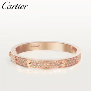 【1130人気商品】CARTIER カルティエ LOVE ブレスレット パヴェダイヤモンド ピンクゴールド N6036917