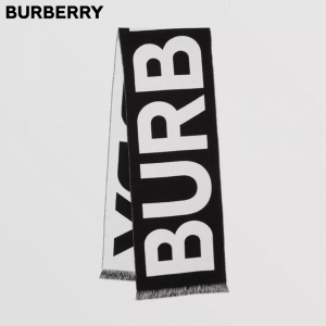 【在庫僅か♪】BURBERRY バーバリー ロゴ ウール ジャカードスカーフ 80355241