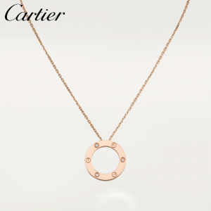 【1203新品】CARTIER カルティエ LOVE ネックレス ダイヤモンド3個 ピンクゴールド B7014700