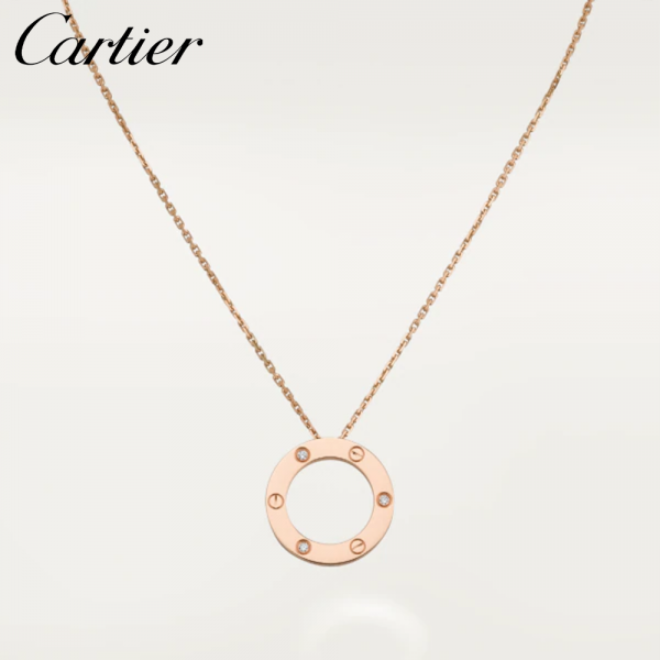【1203新品】CARTIER カルティエ LOVE ネックレス ダイヤモンド3個 ピンクゴールド B7014700