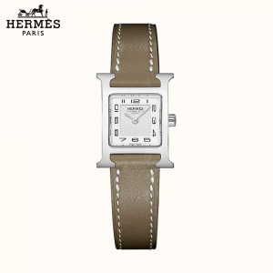 【0125】HERMES エルメス 腕時計 《Hウォッチ》 17.2×17.2 mm エトゥープ W037883WW00