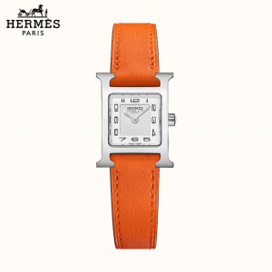 【0125】HERMES エルメス 腕時計 《Hウォッチ》 17.2×17.2 mm オレンジ W037881WW00