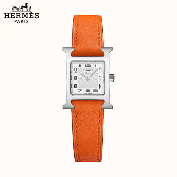 【0125】HERMES エルメス 腕時計 《Hウォッチ》 17.2×17.2 mm オレンジ W037881WW00
