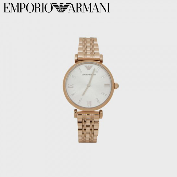 【お洒落な☆】EMPORIO ARMANI エンポリオアルマーニ 腕時計 アナログクオーツウォッチ スチール製 ラインストーン AR11059_NLP1_NLC