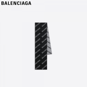 【レア★】BALENCIAGA-バレンシアガ-ALLOVER-LOGO-マクロ-SCARF-ブラック-673133420B80107.png