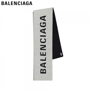 【レア★】BALENCIAGA バレンシアガ マルコ ロゴマフラー スカーフ グレー 530047420B01260